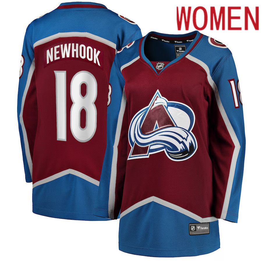 Women Colorado Avalanche 18 Alex Newhook Fanatics Branded Burgundy Home Breakaway Player NHL Jersey